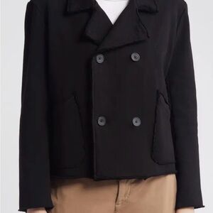 Frank And Eileen Mini Belfast Crop Knit Peacoat Black Sz Medium $329